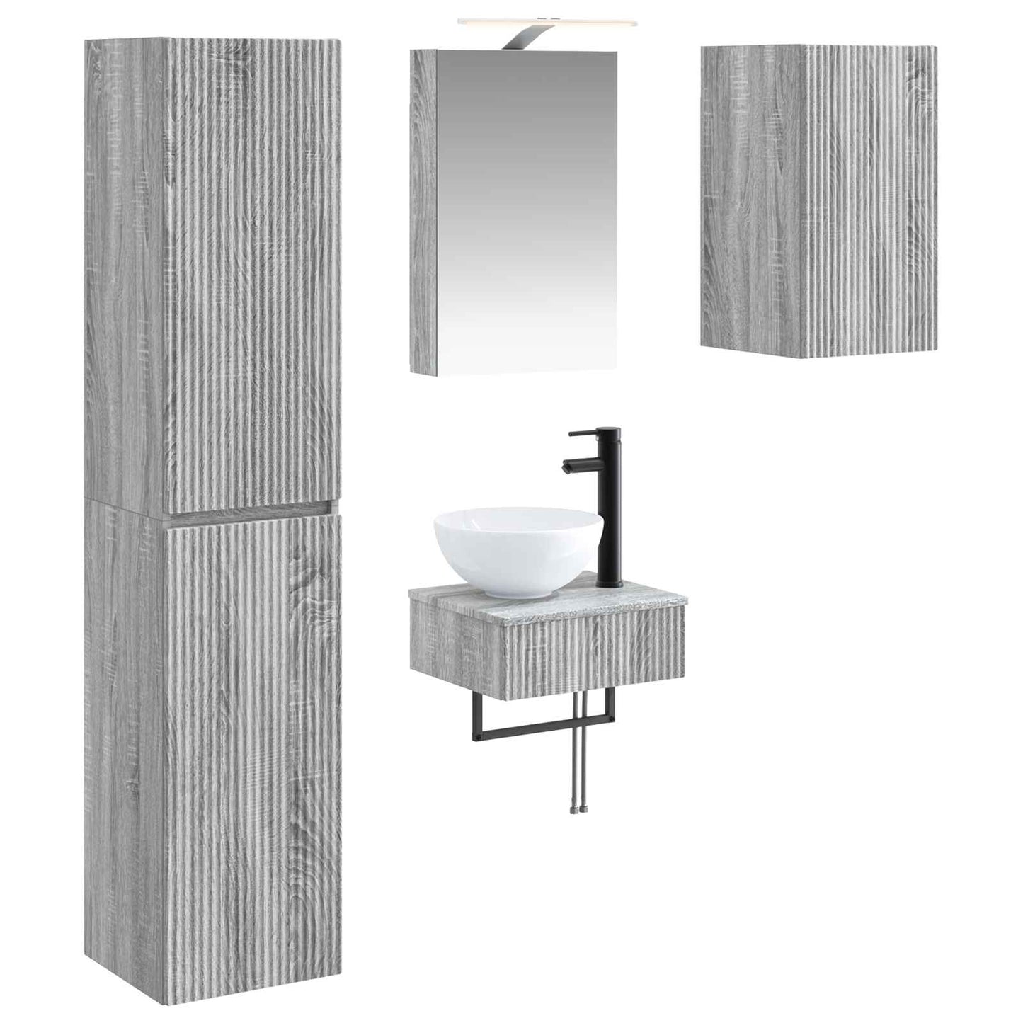 Bathroom Furniture Set 5 pcs Grey Sonoma