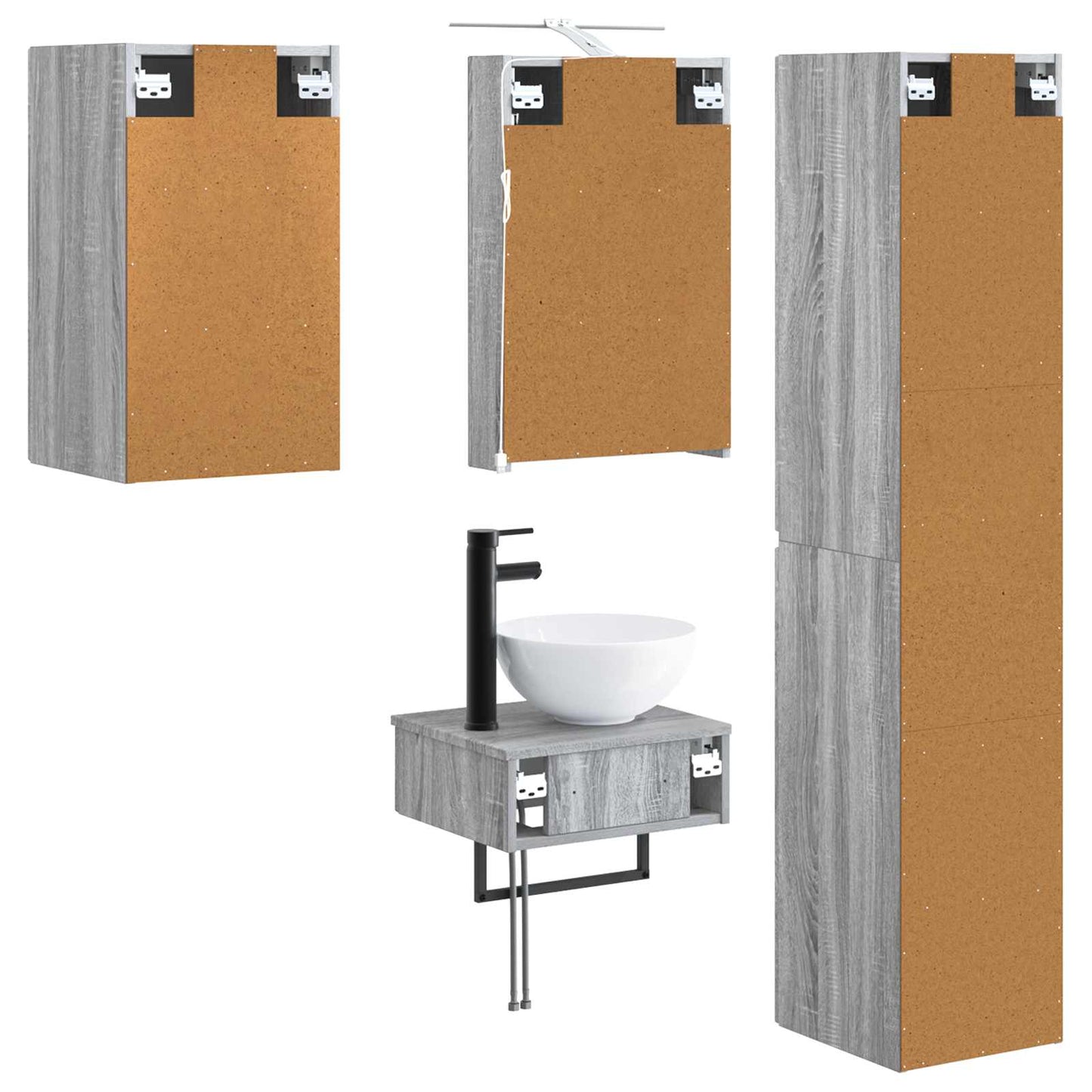 Bathroom Furniture Set 5 pcs Grey Sonoma