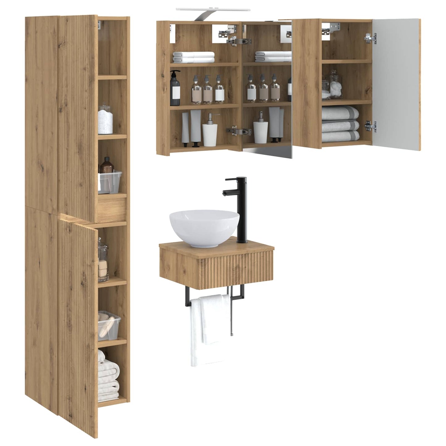 Bathroom Furniture Set 5 pcs Artisan Oak