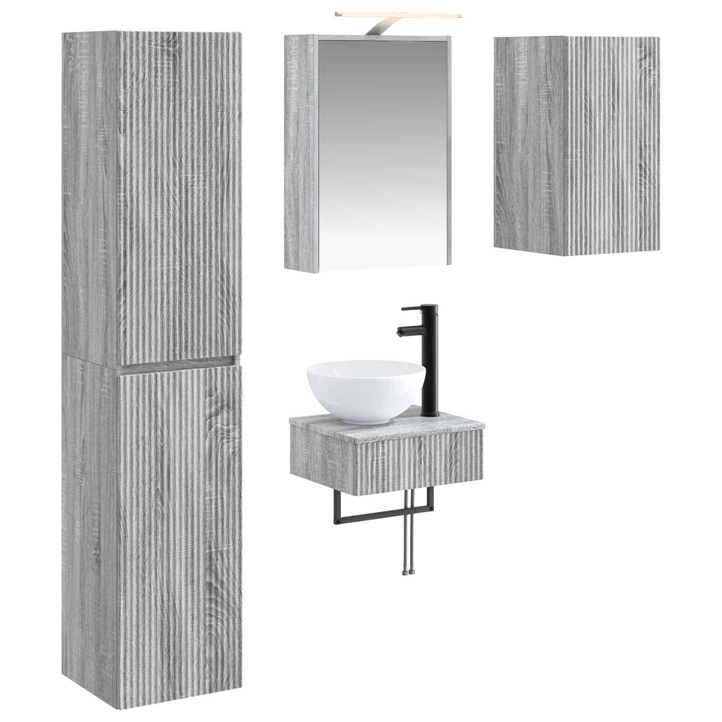 Bathroom Furniture Set 5 pcs Grey Sonoma