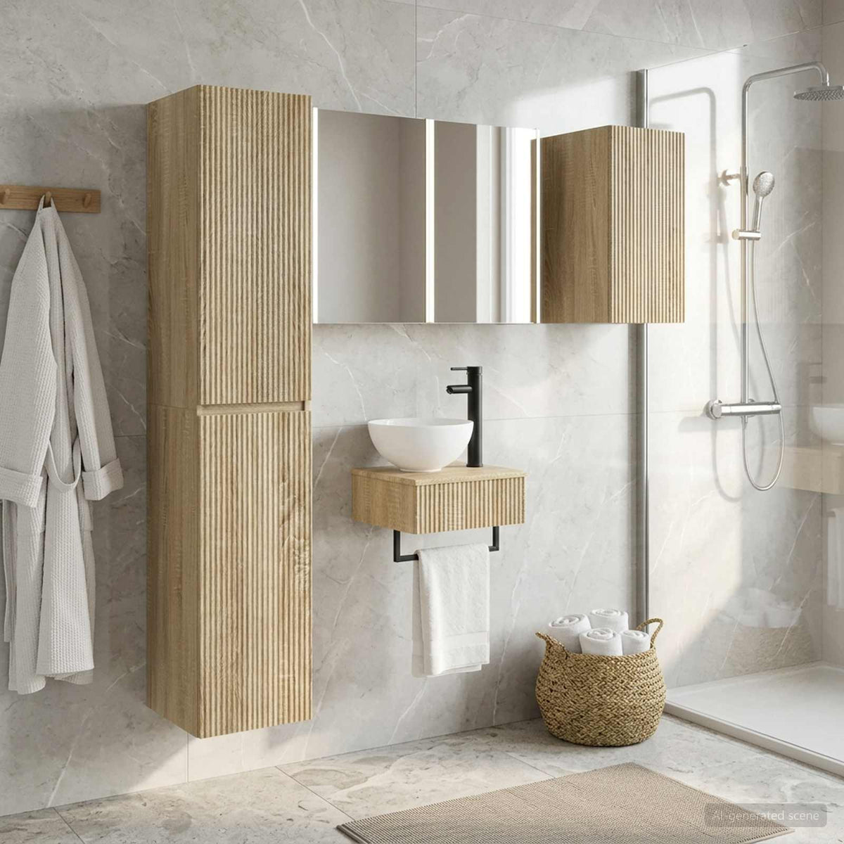 Bathroom Furniture Set 5 pcs Sonoma Oak