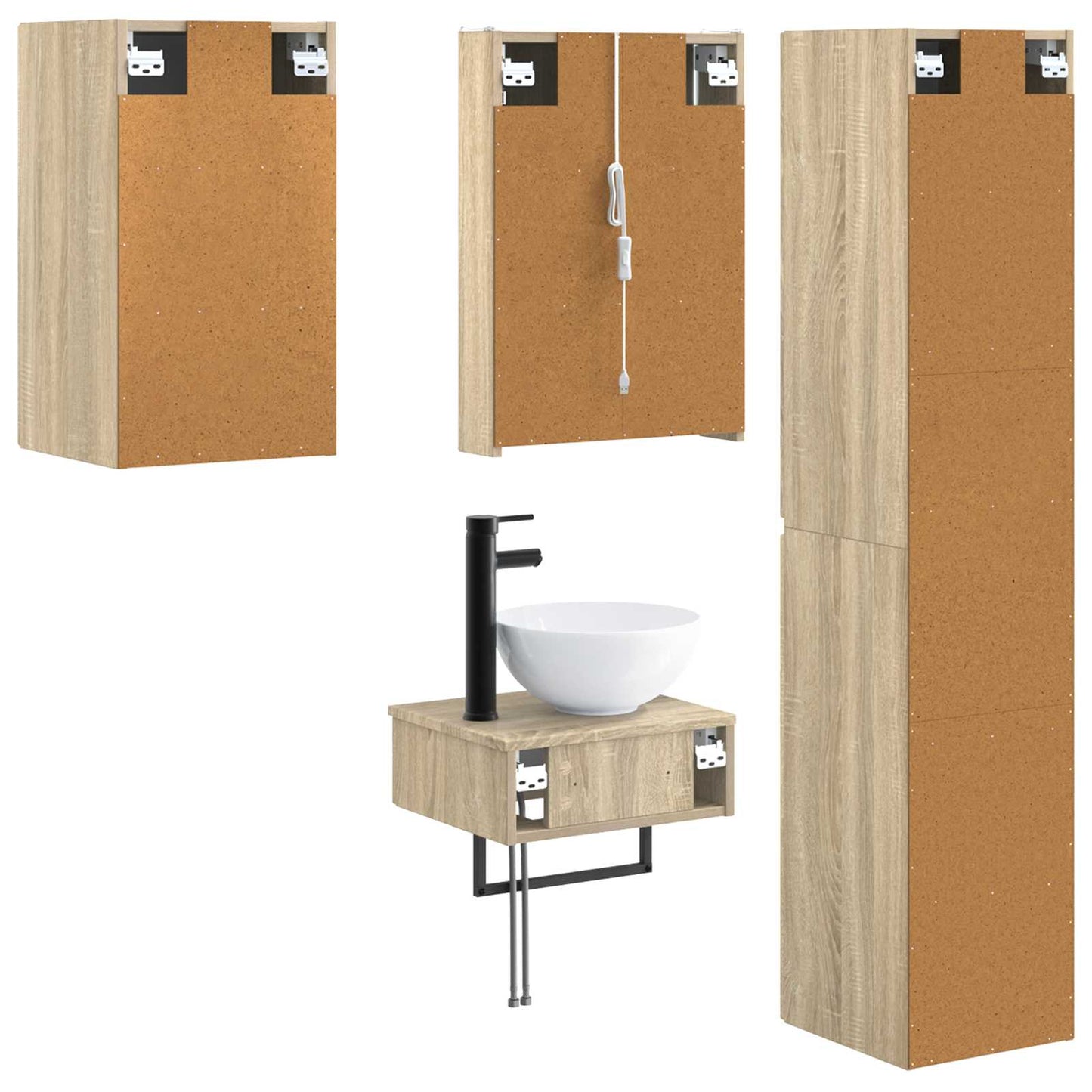 Bathroom Furniture Set 5 pcs Sonoma Oak