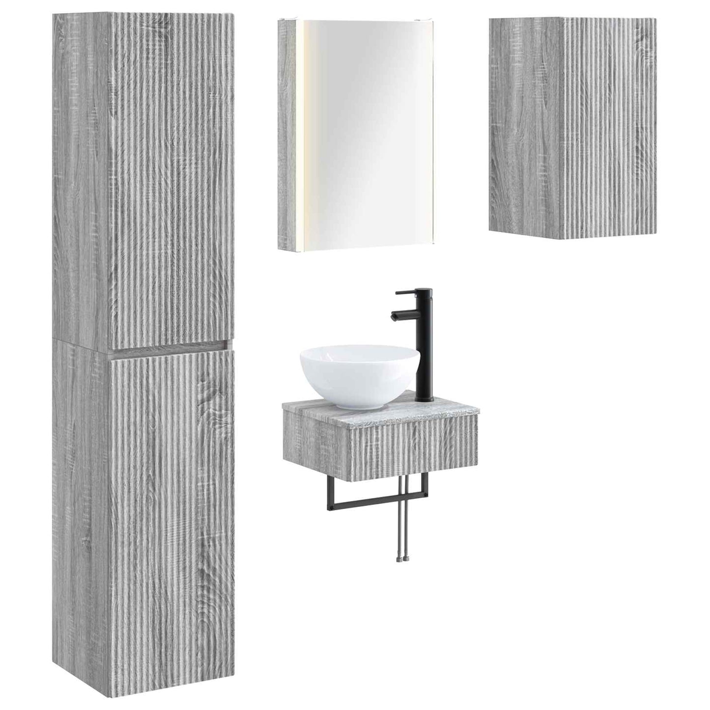 Bathroom Furniture Set 5 pcs Grey Sonoma