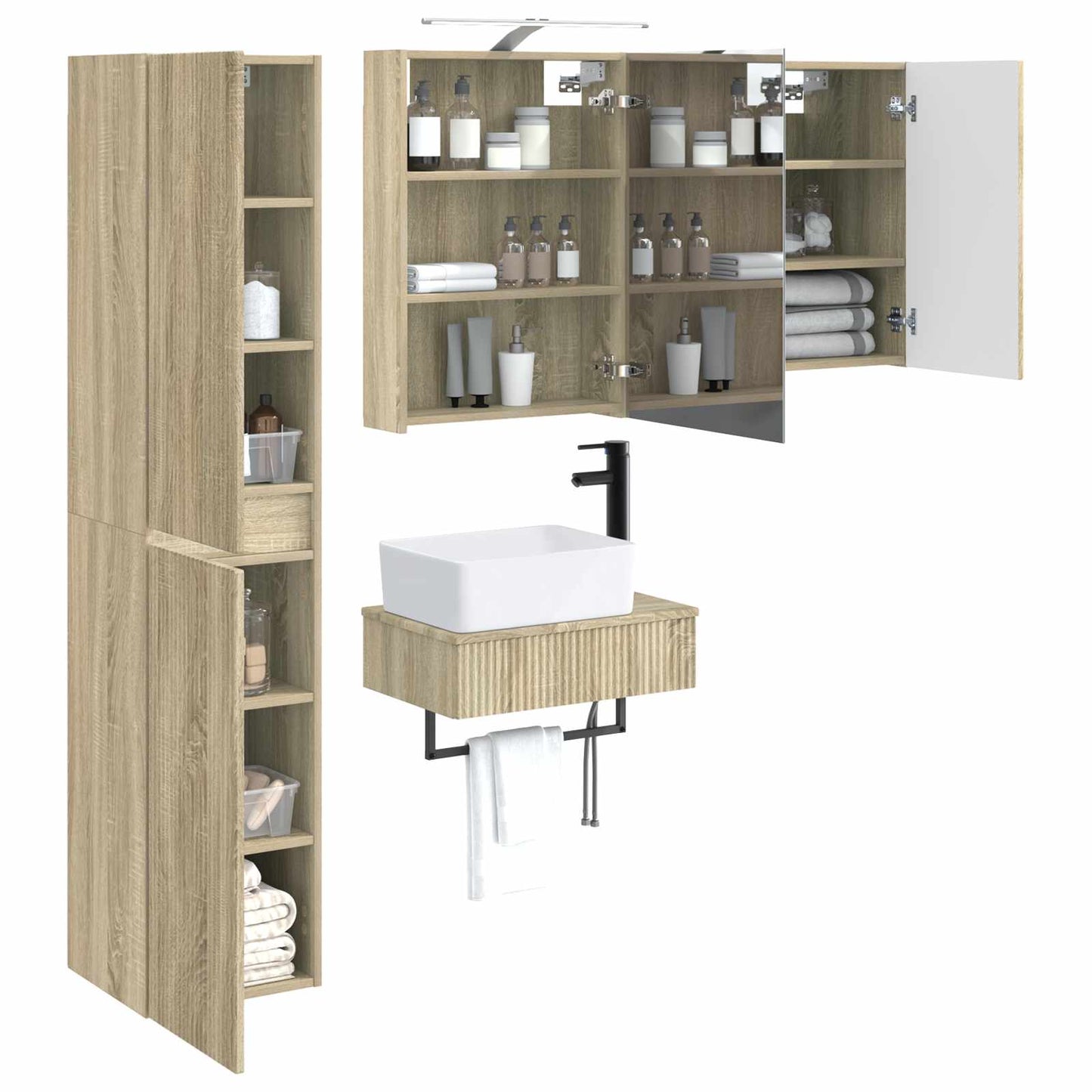 Bathroom Furniture Set 5 pcs Sonoma Oak