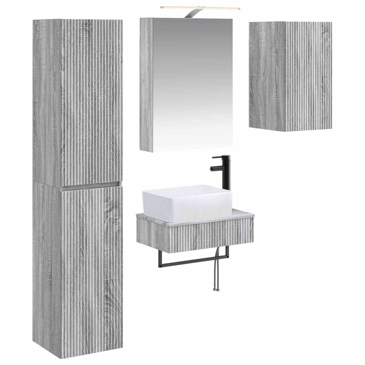 Bathroom Furniture Set 5 pcs Grey Sonoma