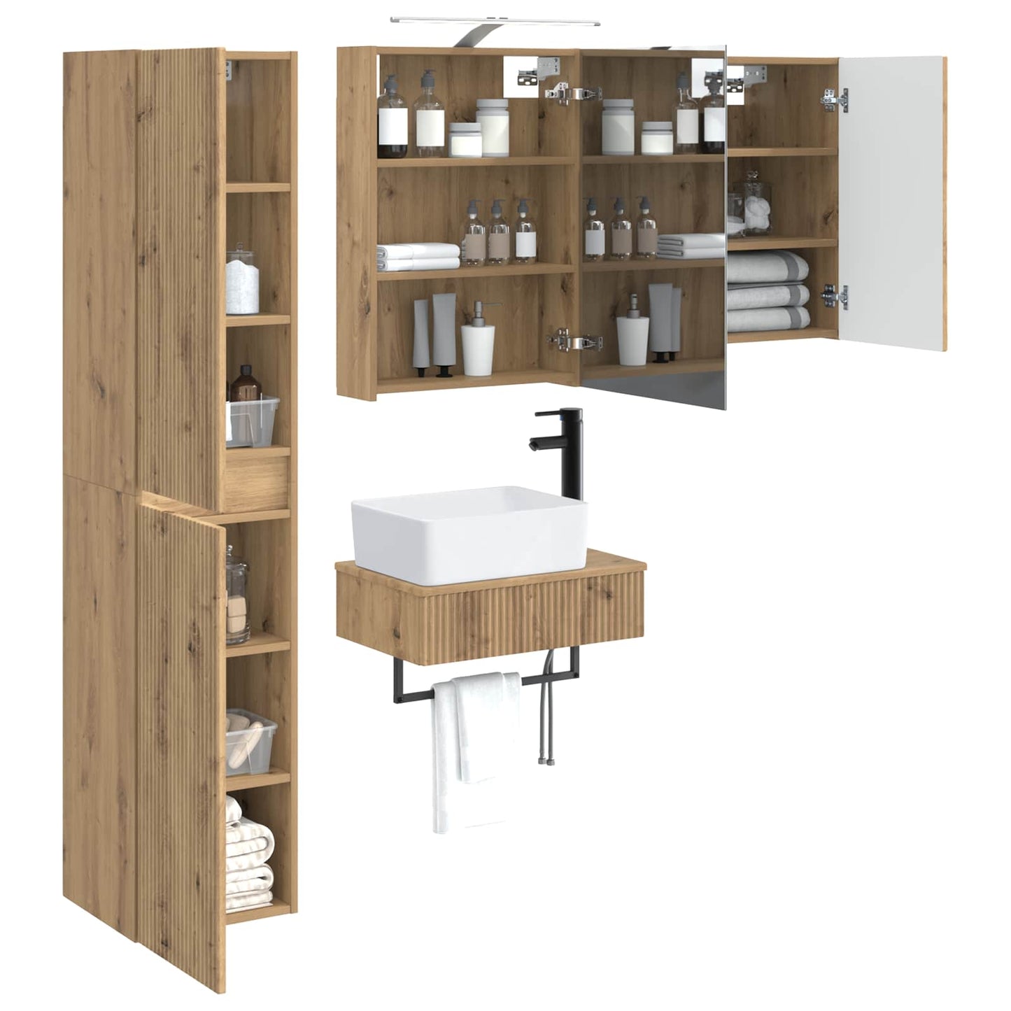 Bathroom Furniture Set 5 pcs Artisan Oak