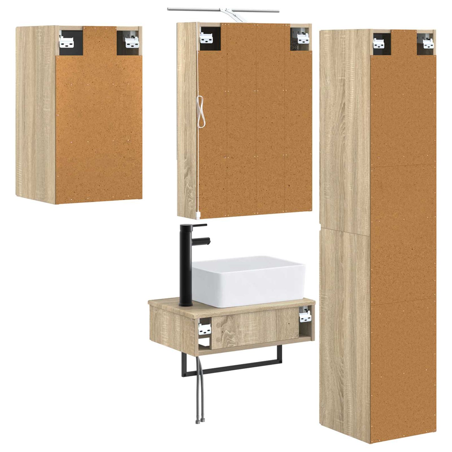 Bathroom Furniture Set 5 pcs Sonoma Oak