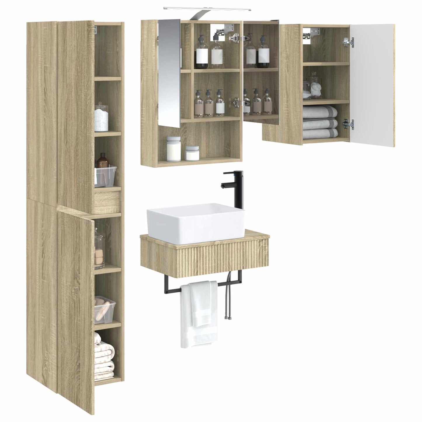 Bathroom Furniture Set 5 pcs Sonoma Oak