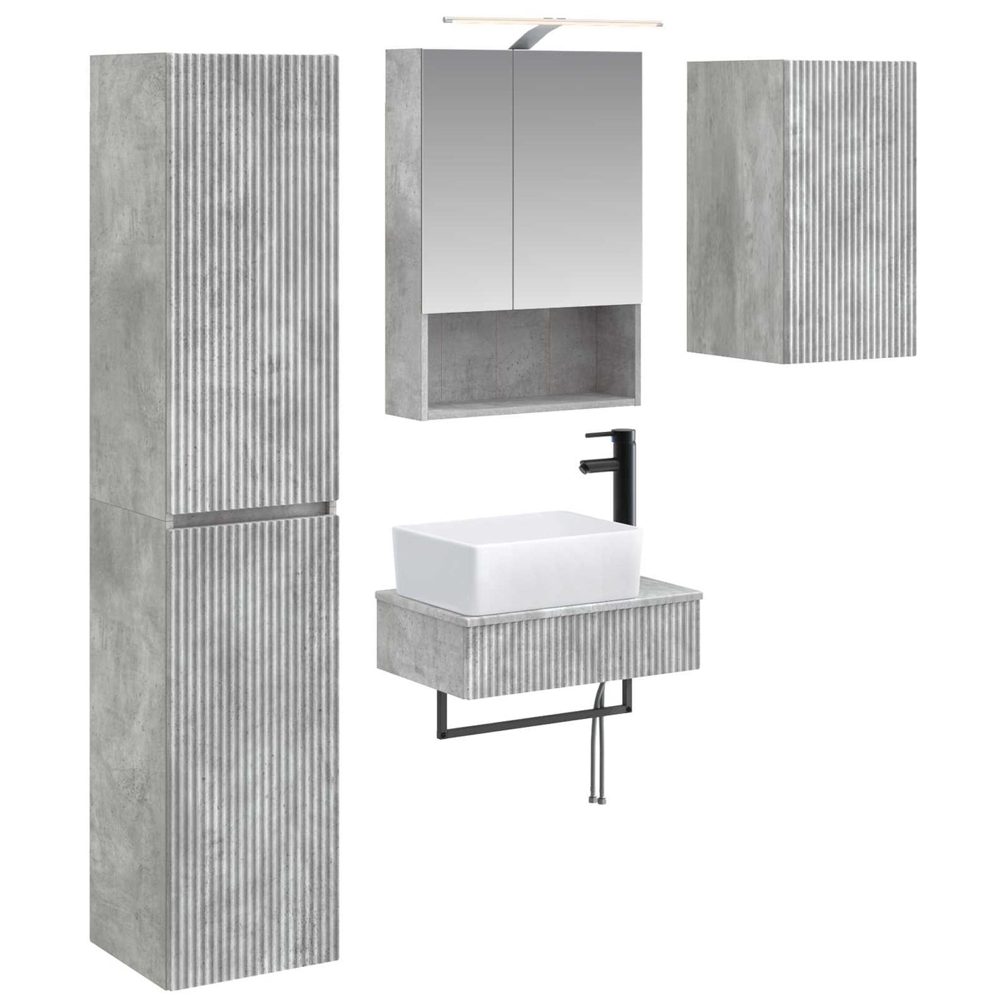 Bathroom Furniture Set 5 pcs Concrete Grey