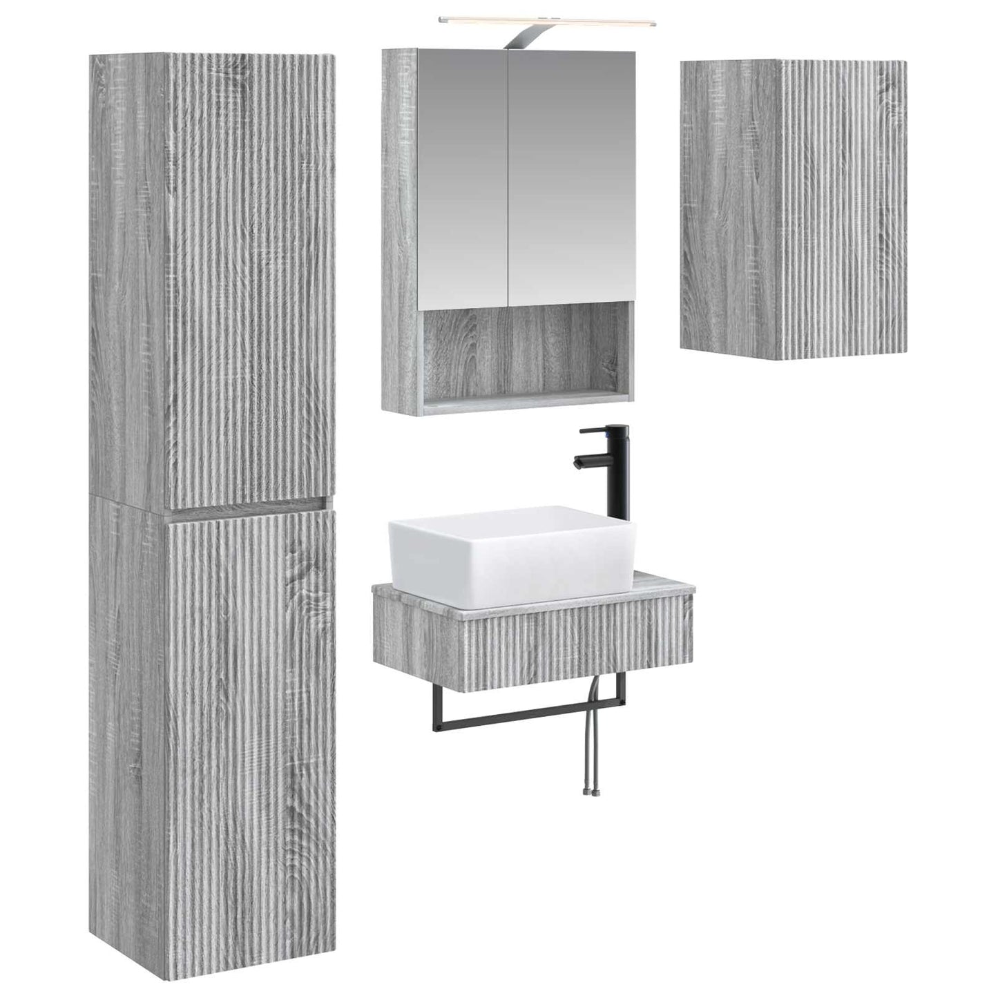 Bathroom Furniture Set 5 pcs Grey Sonoma