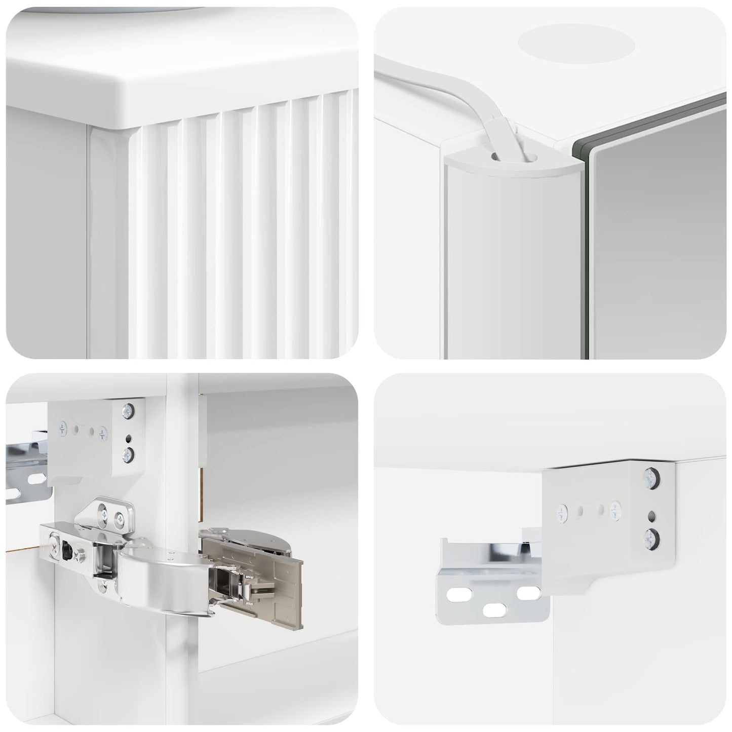 Bathroom Furniture Set 5 pcs White Engineered Wood and Glass