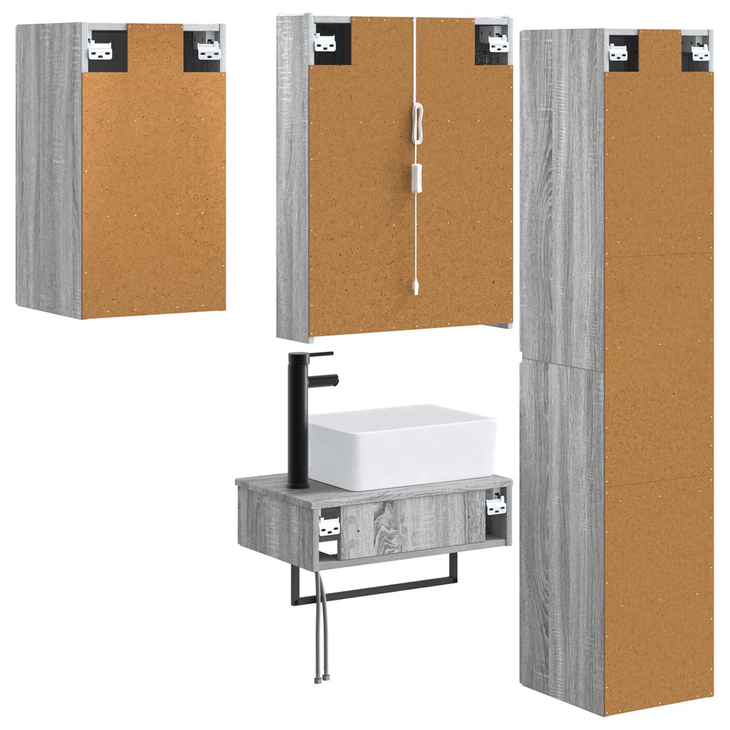 Bathroom Furniture Set 5 pcs Grey Sonoma