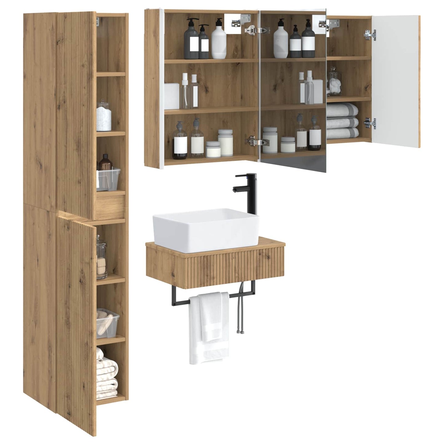 Bathroom Furniture Set 5 pcs Artisan Oak