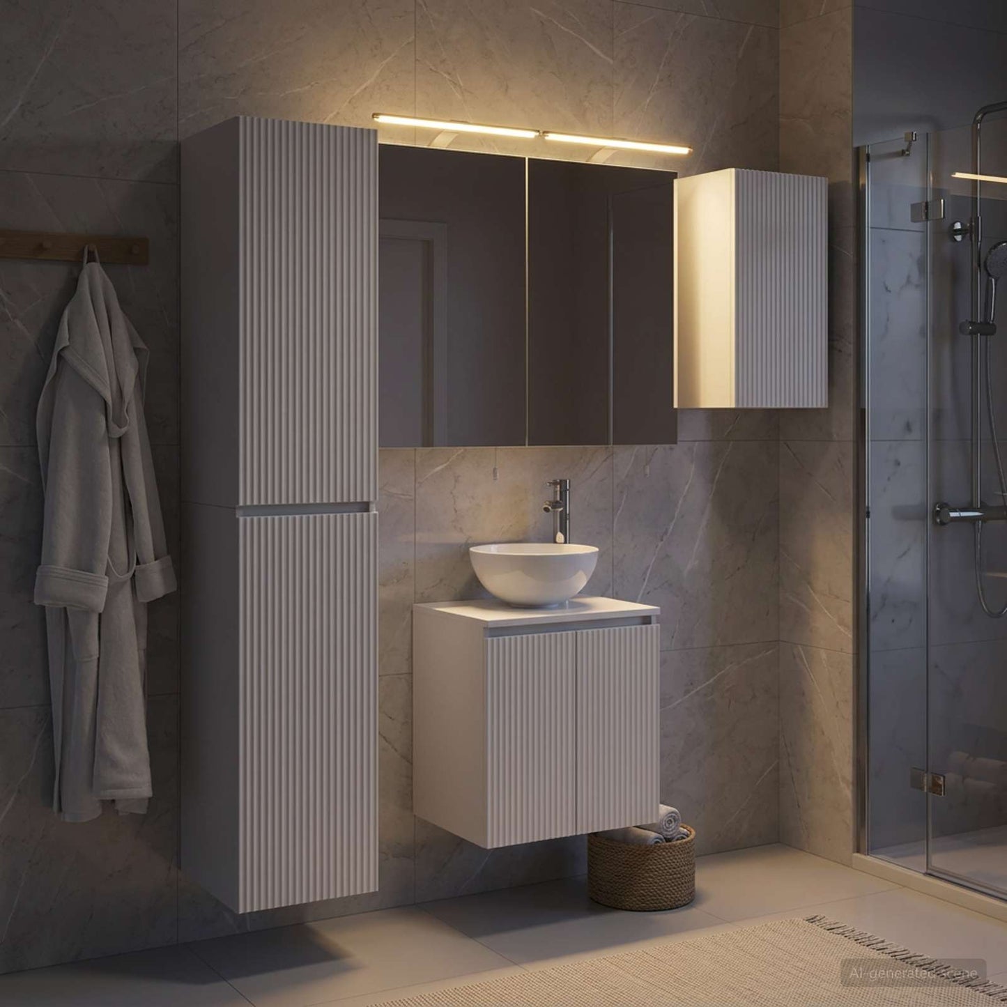 Bathroom Cabinet Set 5 pcs White 50 x 14.5 x 70 cm