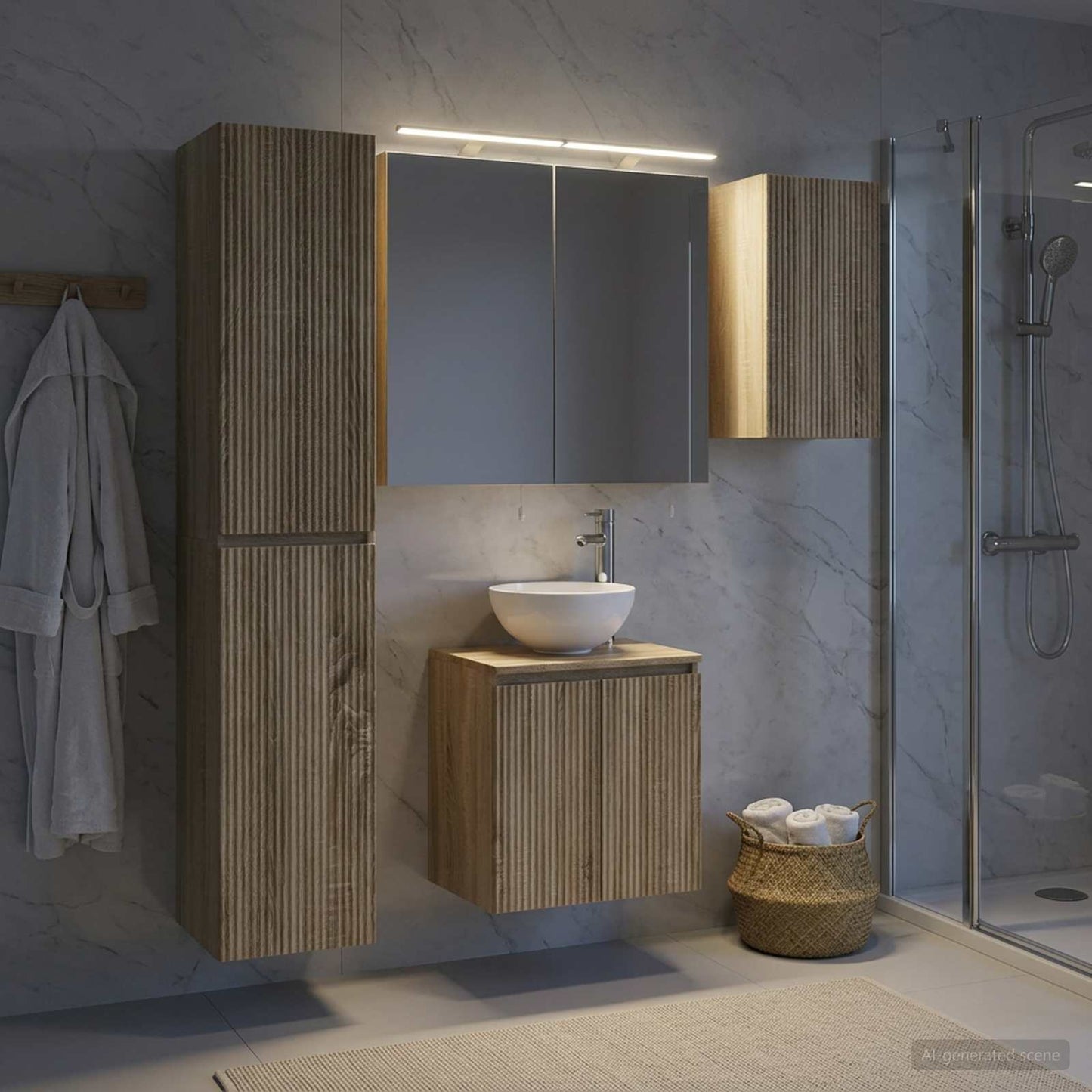 Bathroom Cabinet Set 5 pcs Sonoma Oak 50 x 14.5 x 70 cm