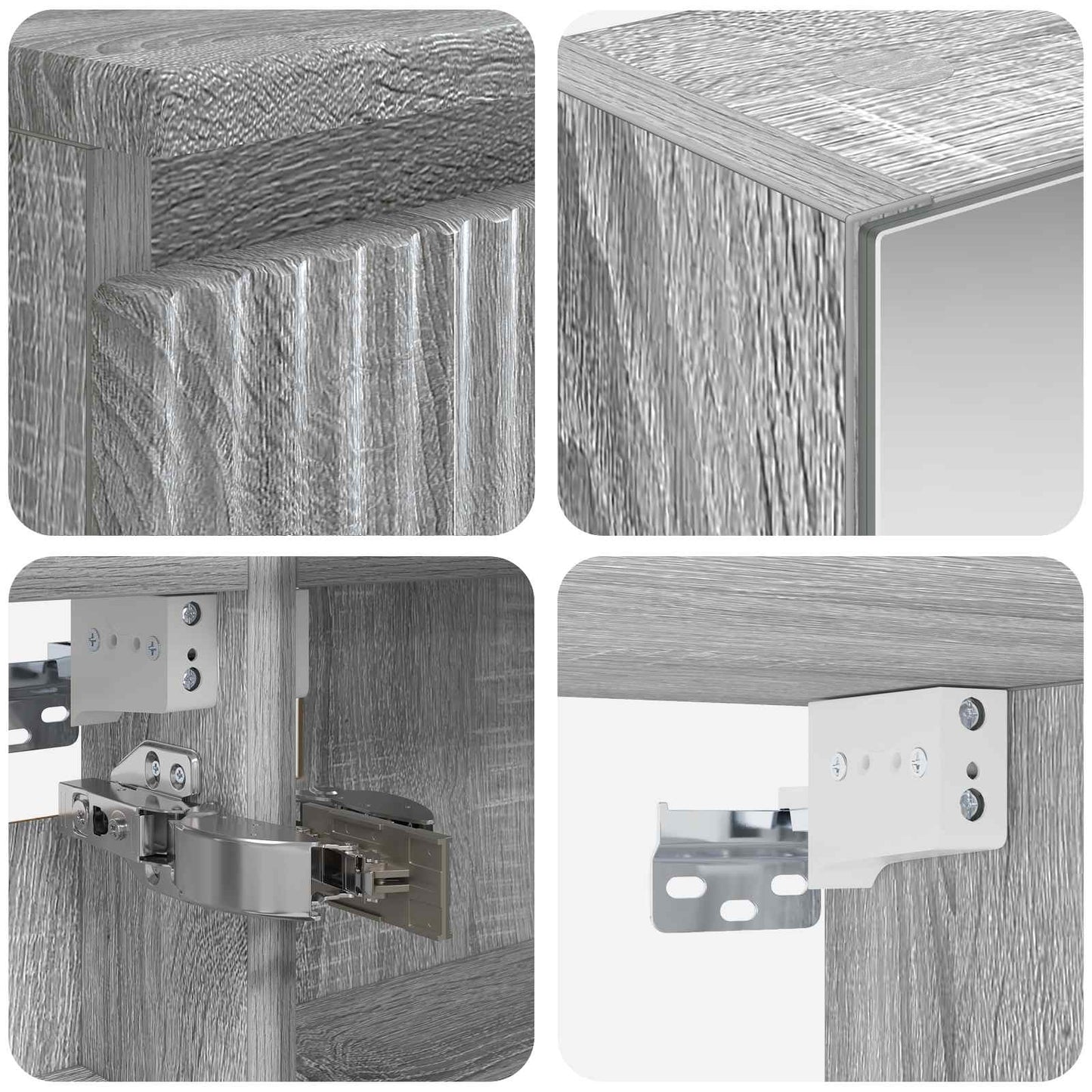 Bathroom Cabinet Set 5 pcs Grey Sonoma 50 x 14.5 x 70 cm