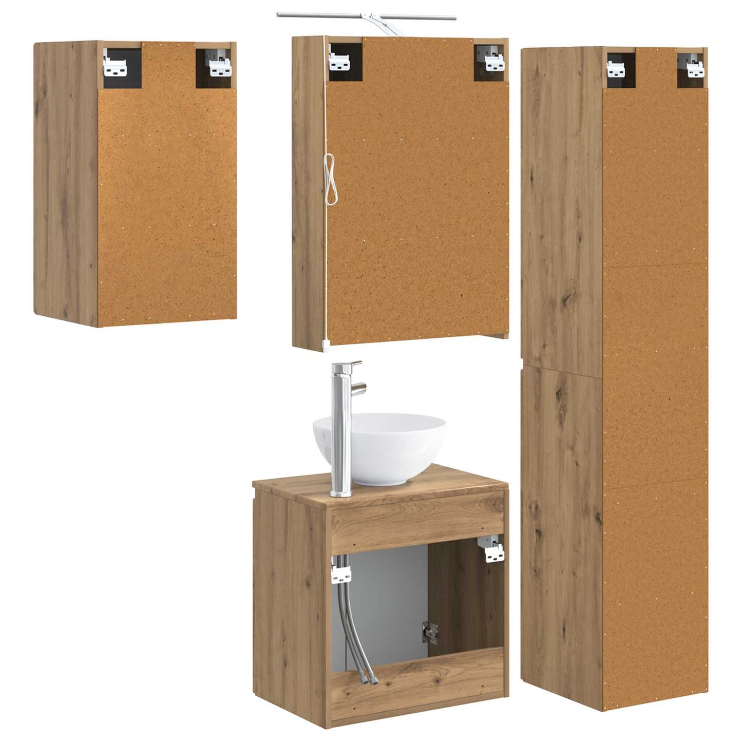 Bathroom Cabinet Set 5 pcs Artisan Oak 50 x 14.5 x 70 cm