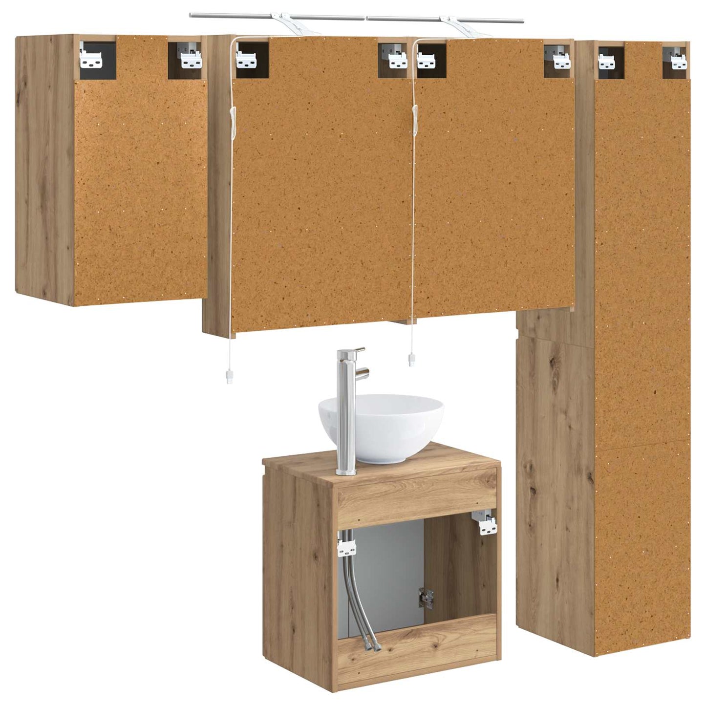 Bathroom Cabinet Set 5 pcs Artisan Oak 50 x 14.5 x 70 cm