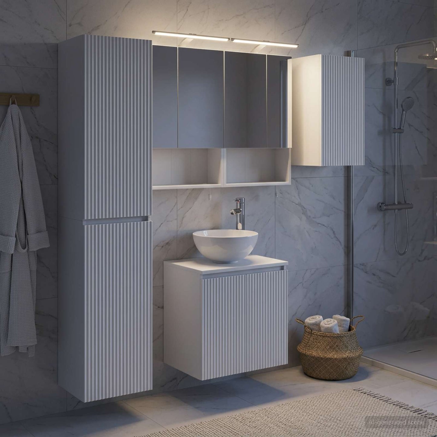Bathroom Cabinet Set 5 pcs White 50 x 14.5 x 70 cm