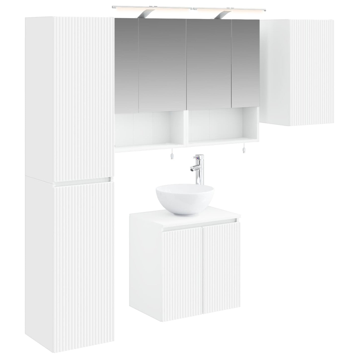 Bathroom Cabinet Set 5 pcs White 50 x 14.5 x 70 cm