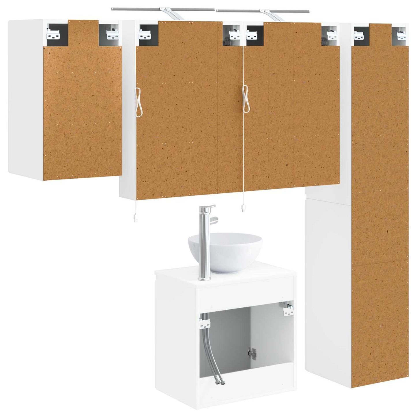 Bathroom Cabinet Set 5 pcs White 50 x 14.5 x 70 cm