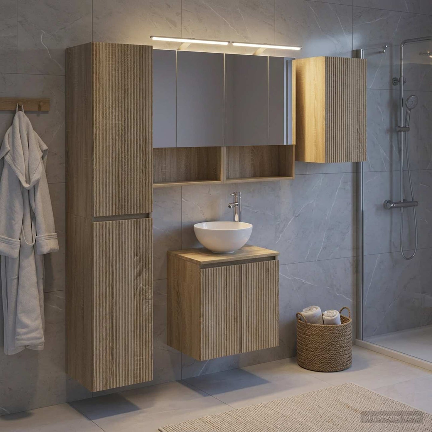 Bathroom Cabinet Set 5 pcs Sonoma Oak 50 x 14.5 x 70 cm