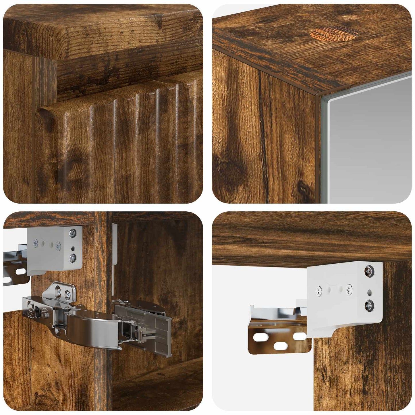 Bathroom Cabinet Set 5 pcs Smoked Oak 50 x 14.5 x 70 cm