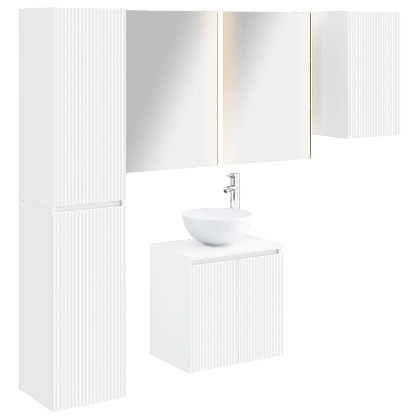 Bathroom Cabinet Set 5 pcs White 53 x 15.5 x 70 cm