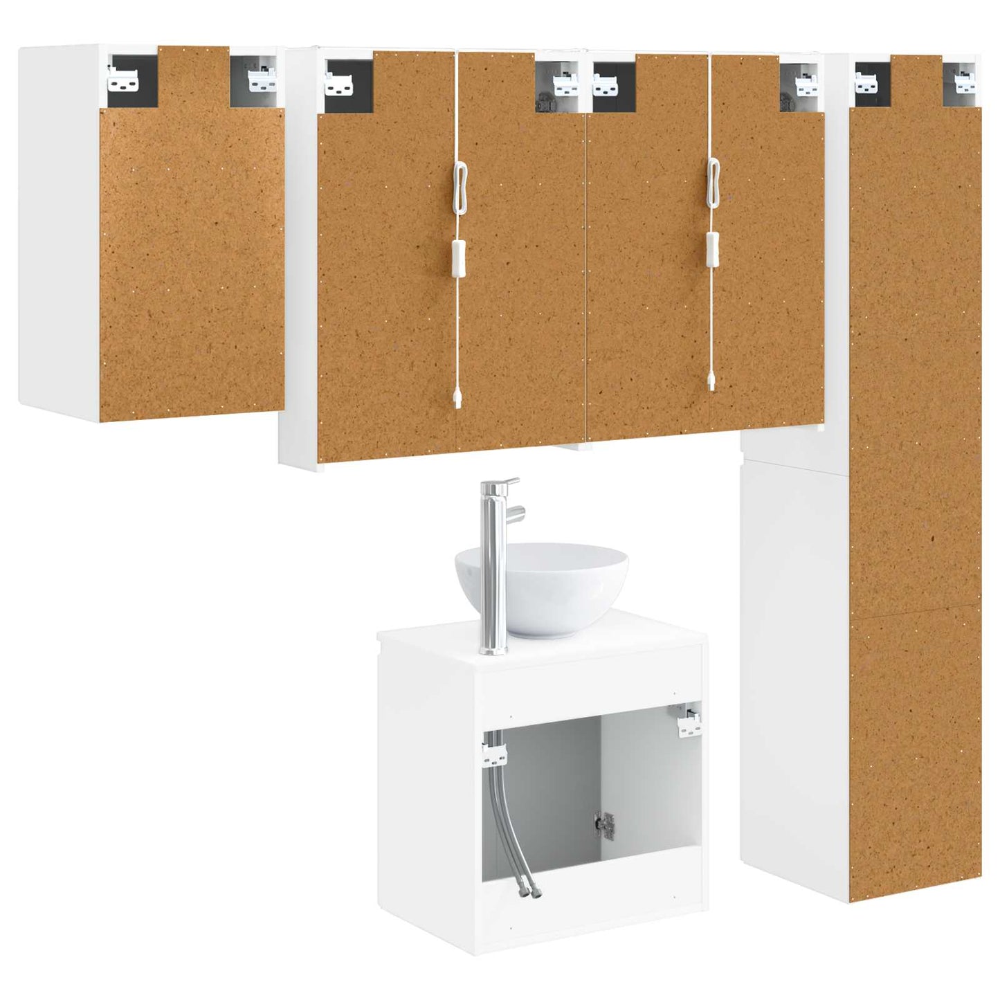 Bathroom Cabinet Set 5 pcs White 53 x 15.5 x 70 cm