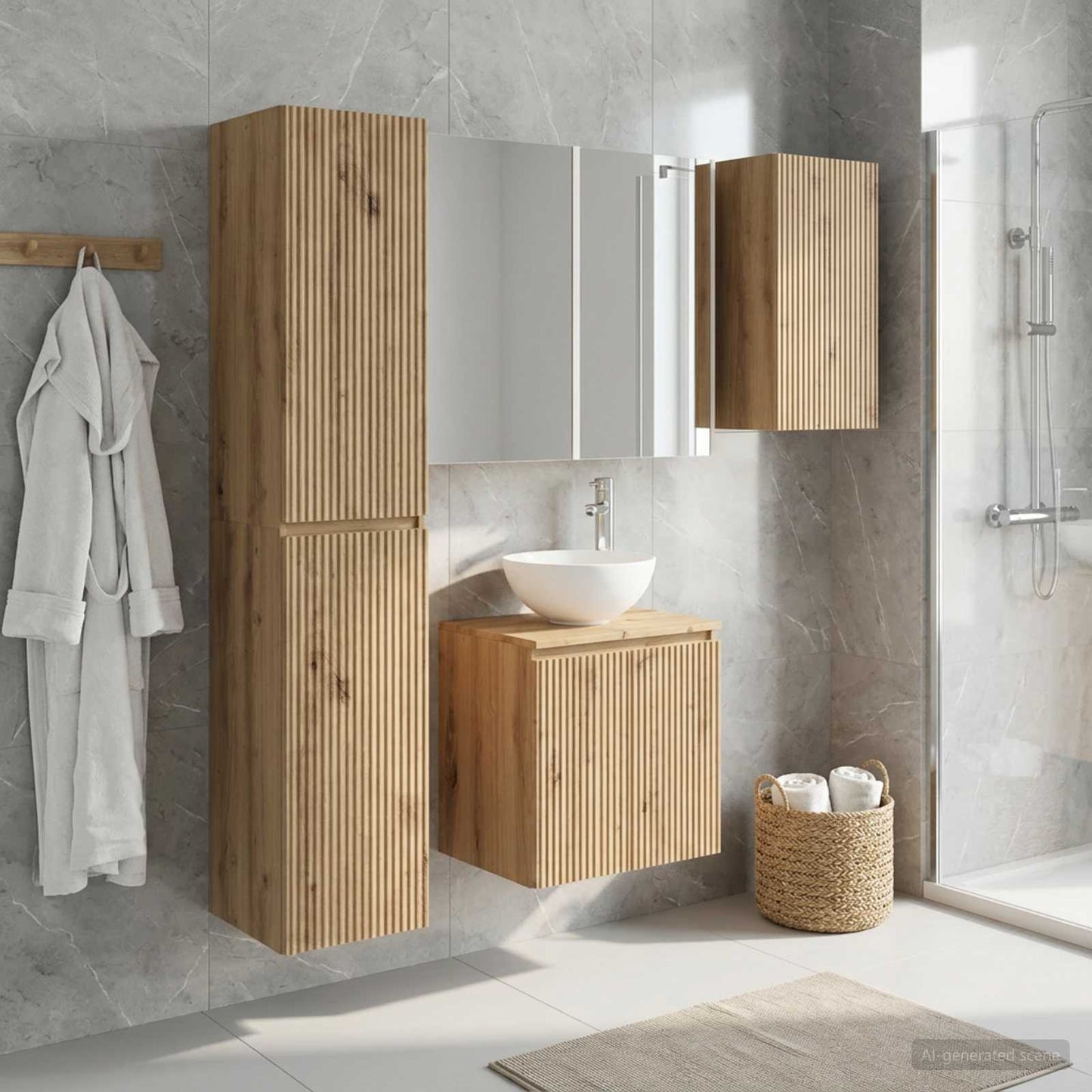 Bathroom Cabinet Set 5 pcs Artisan Oak 53 x 15.5 x 70 cm