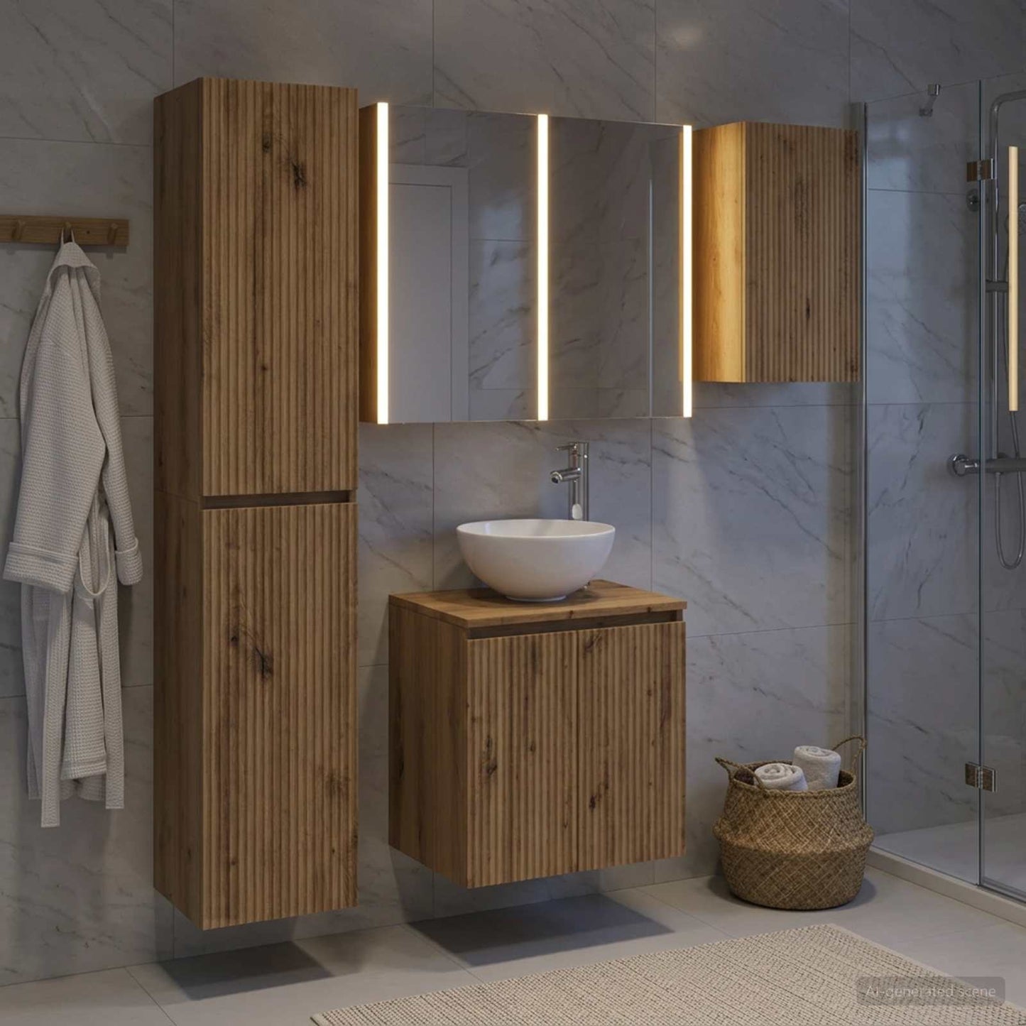 Bathroom Cabinet Set 5 pcs Artisan Oak 53 x 15.5 x 70 cm