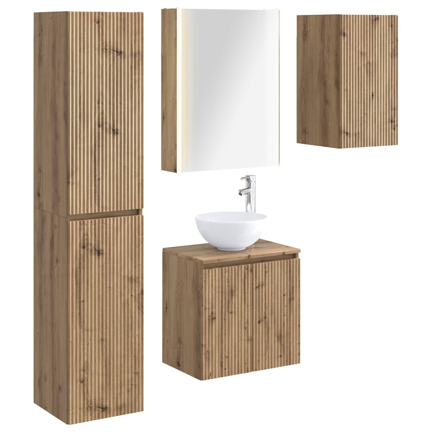 Bathroom Cabinet Set 5 pcs Artisan Oak 53 x 15.5 x 70 cm