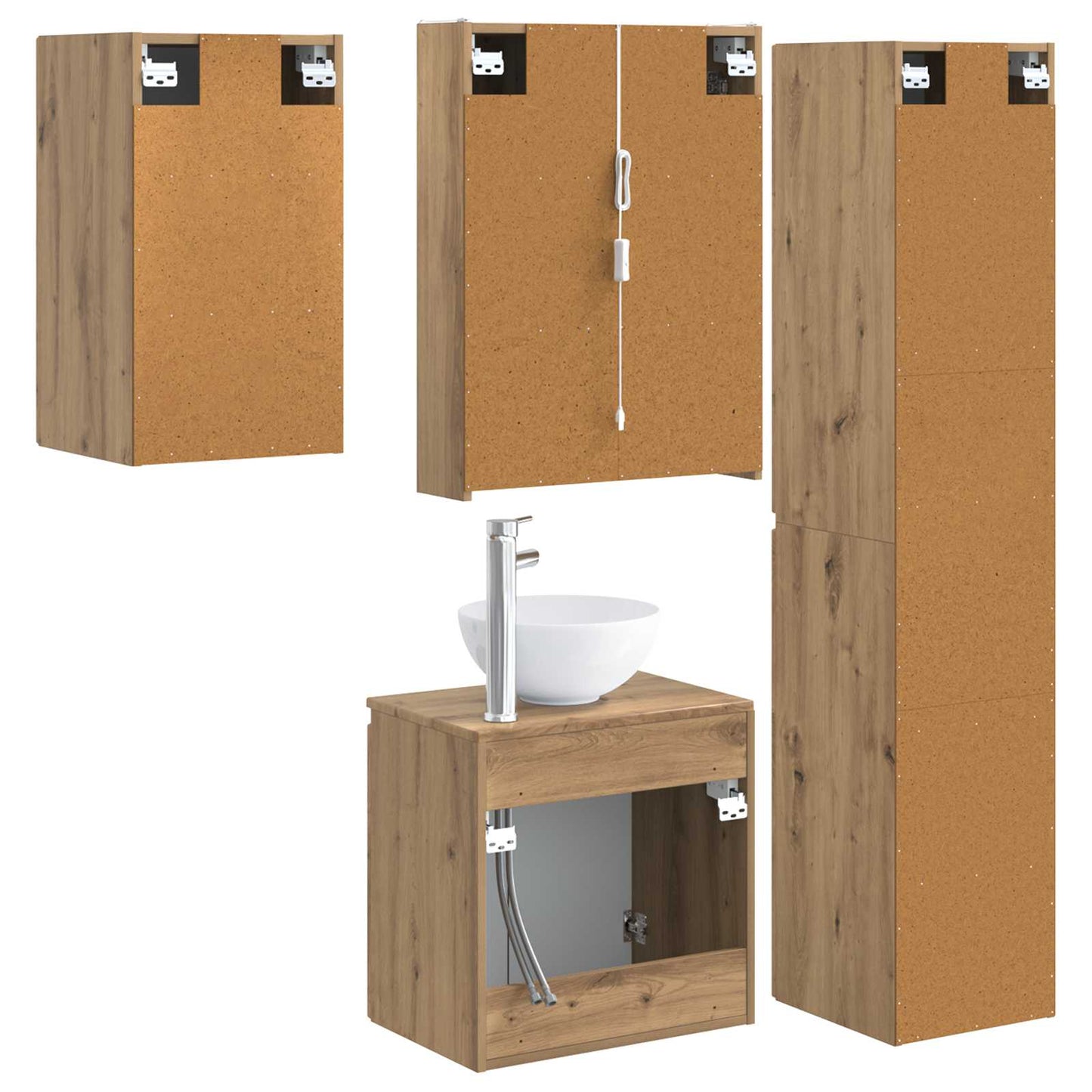 Bathroom Cabinet Set 5 pcs Artisan Oak 53 x 15.5 x 70 cm