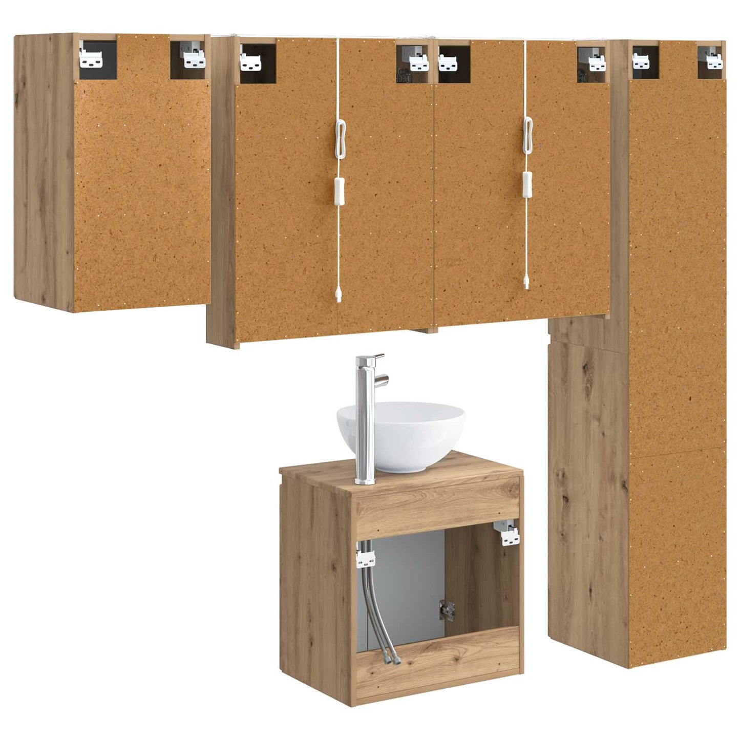 Bathroom Cabinet Set 5 pcs Artisan Oak 53 x 15.5 x 70 cm