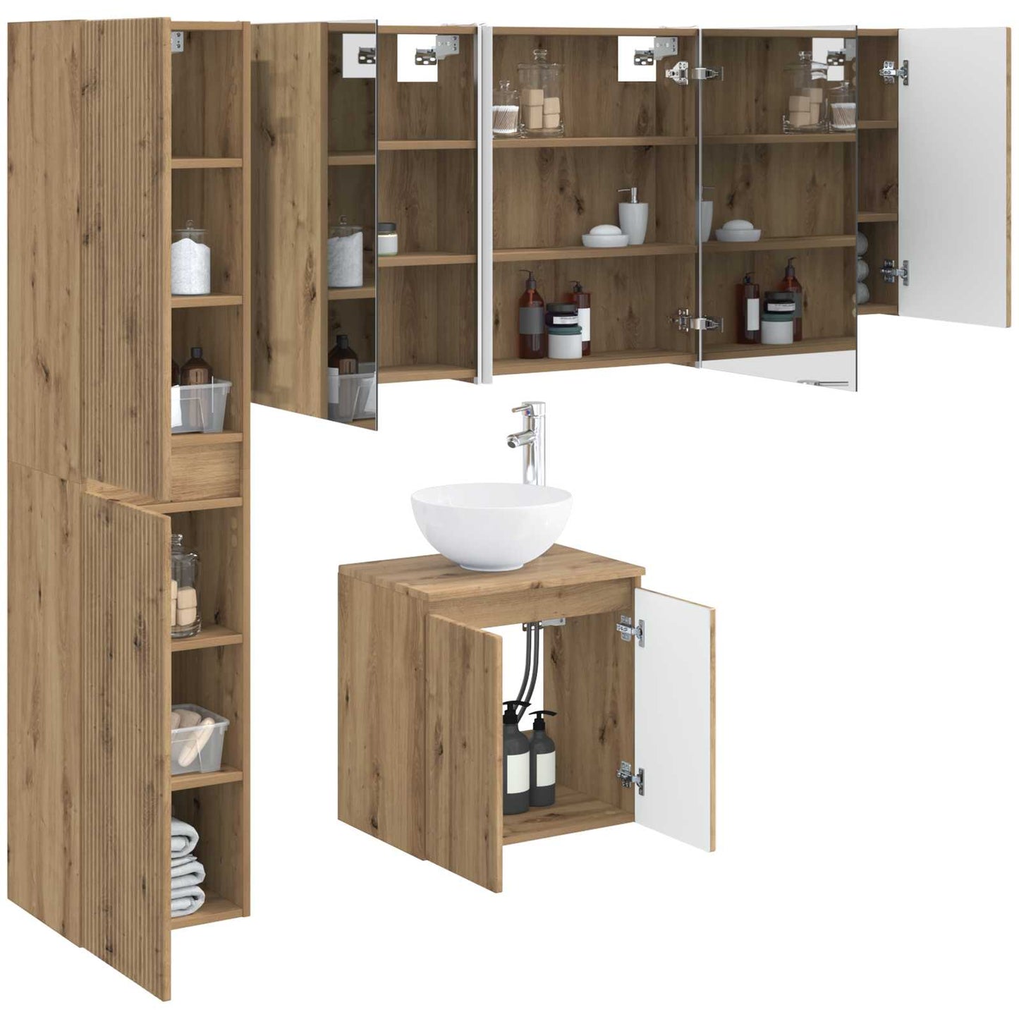 Bathroom Cabinet Set 5 pcs Artisan Oak 53 x 15.5 x 70 cm