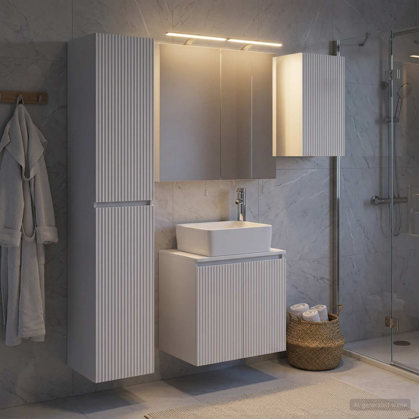 Bathroom Cabinet Set 5 pcs White 50 x 14.5 x 70 cm