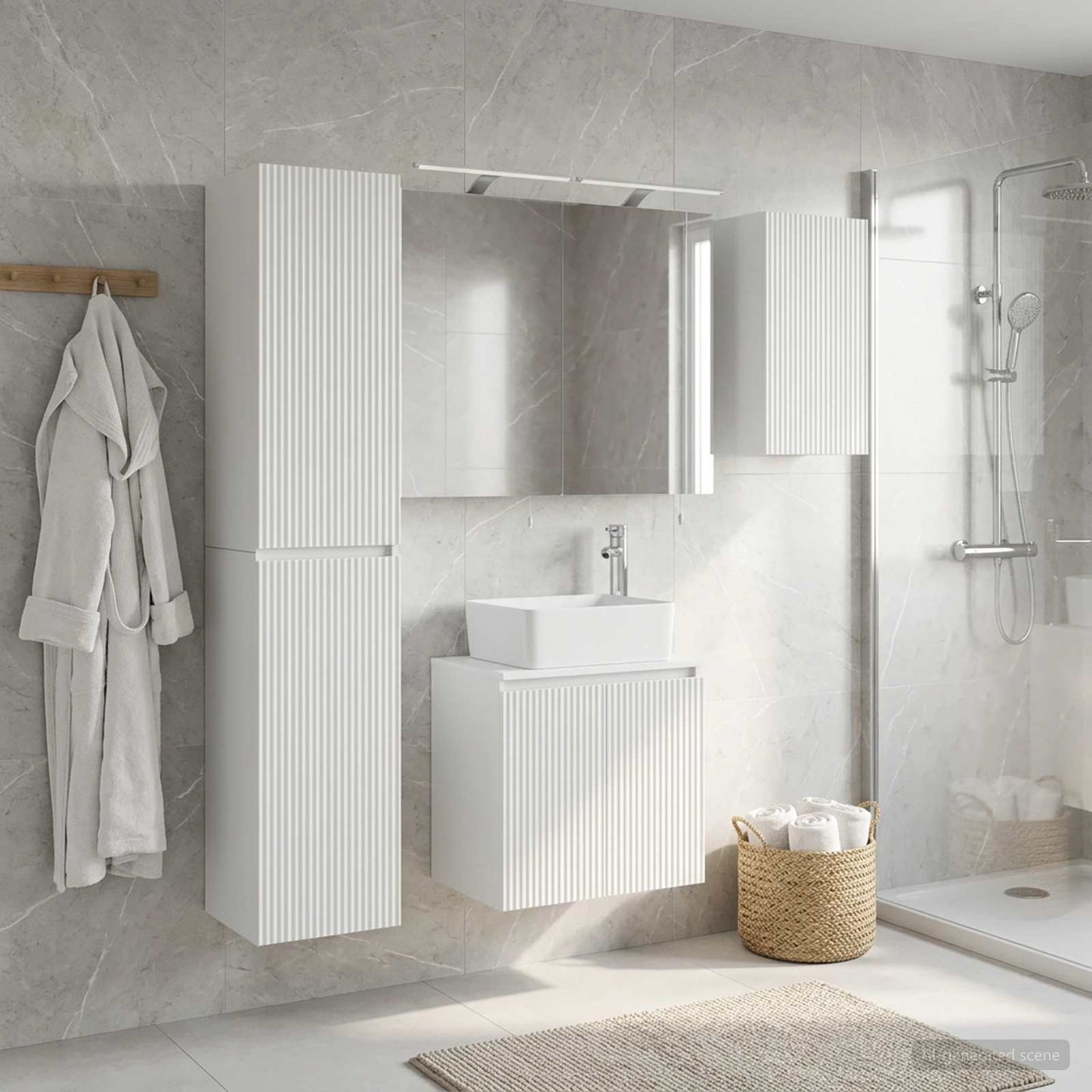 Bathroom Cabinet Set 5 pcs White 50 x 14.5 x 70 cm