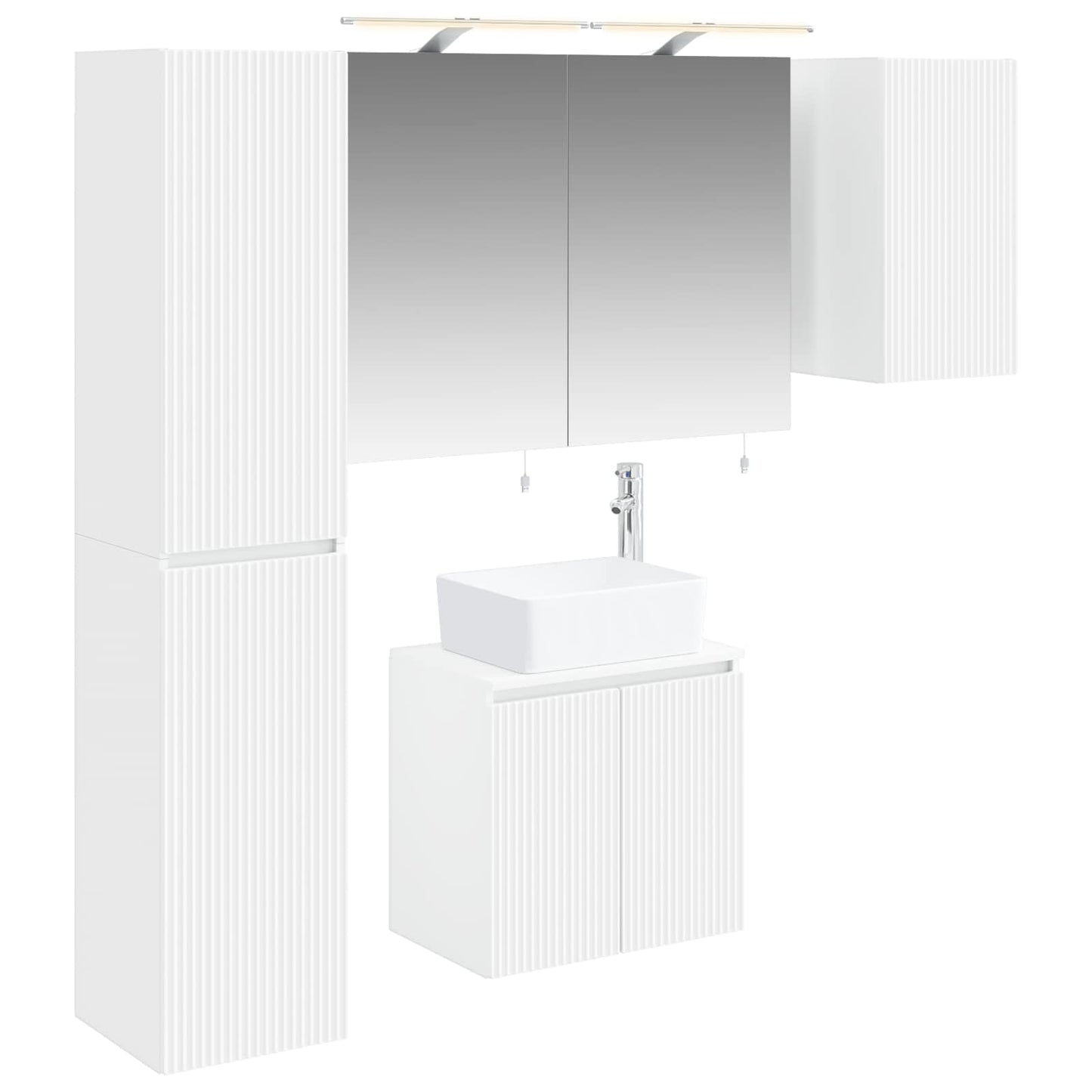 Bathroom Cabinet Set 5 pcs White 50 x 14.5 x 70 cm