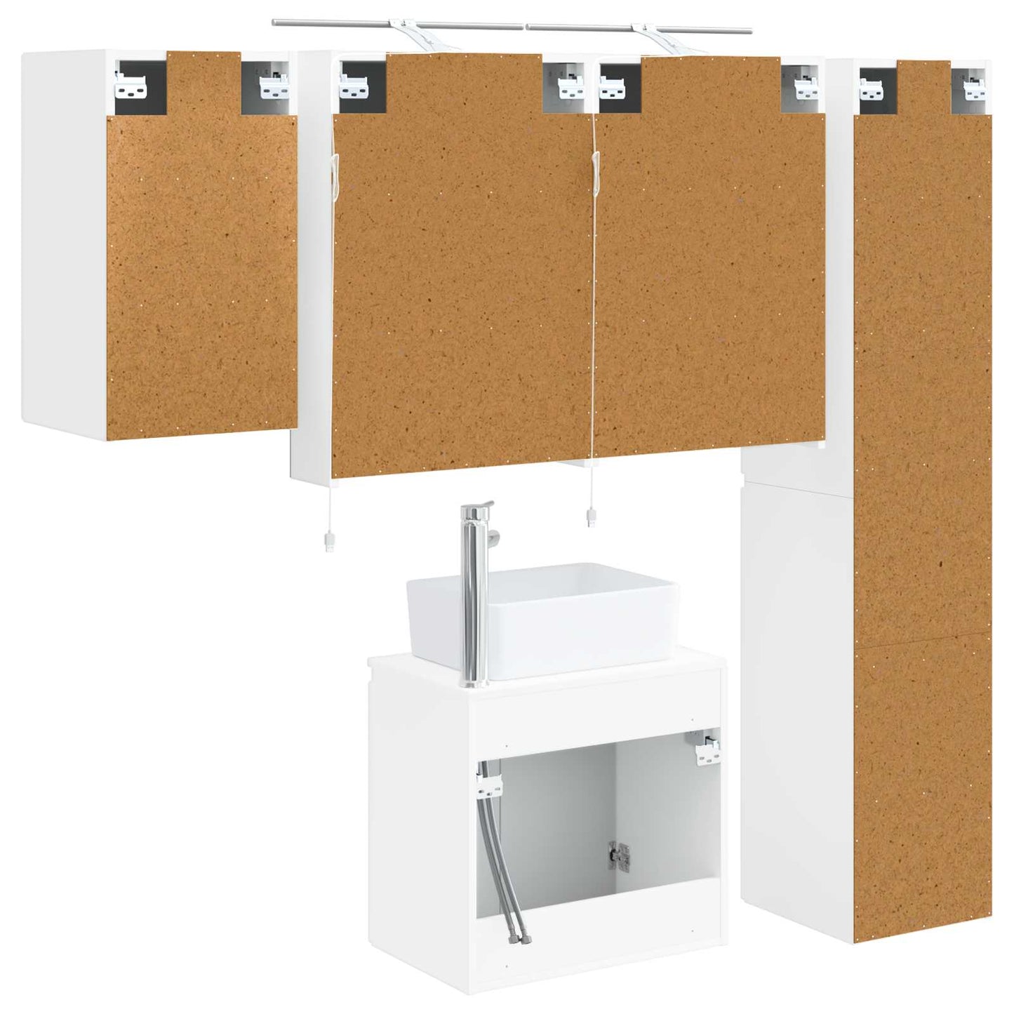 Bathroom Cabinet Set 5 pcs White 50 x 14.5 x 70 cm