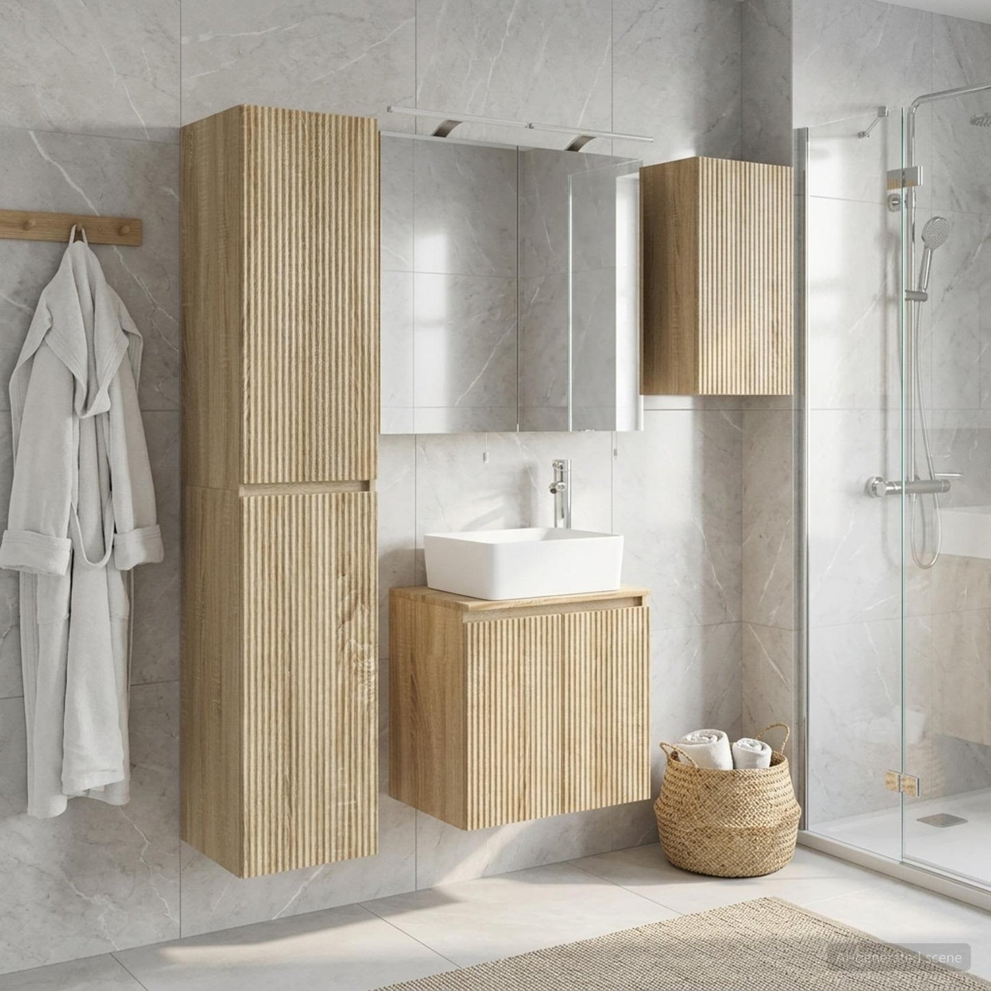 Bathroom Cabinet Set 5 pcs Sonoma Oak Engineered Wood
