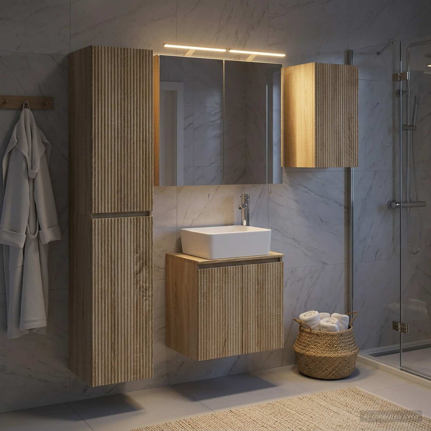 Bathroom Cabinet Set 5 pcs Sonoma Oak 50 x 14.5 x 70 cm