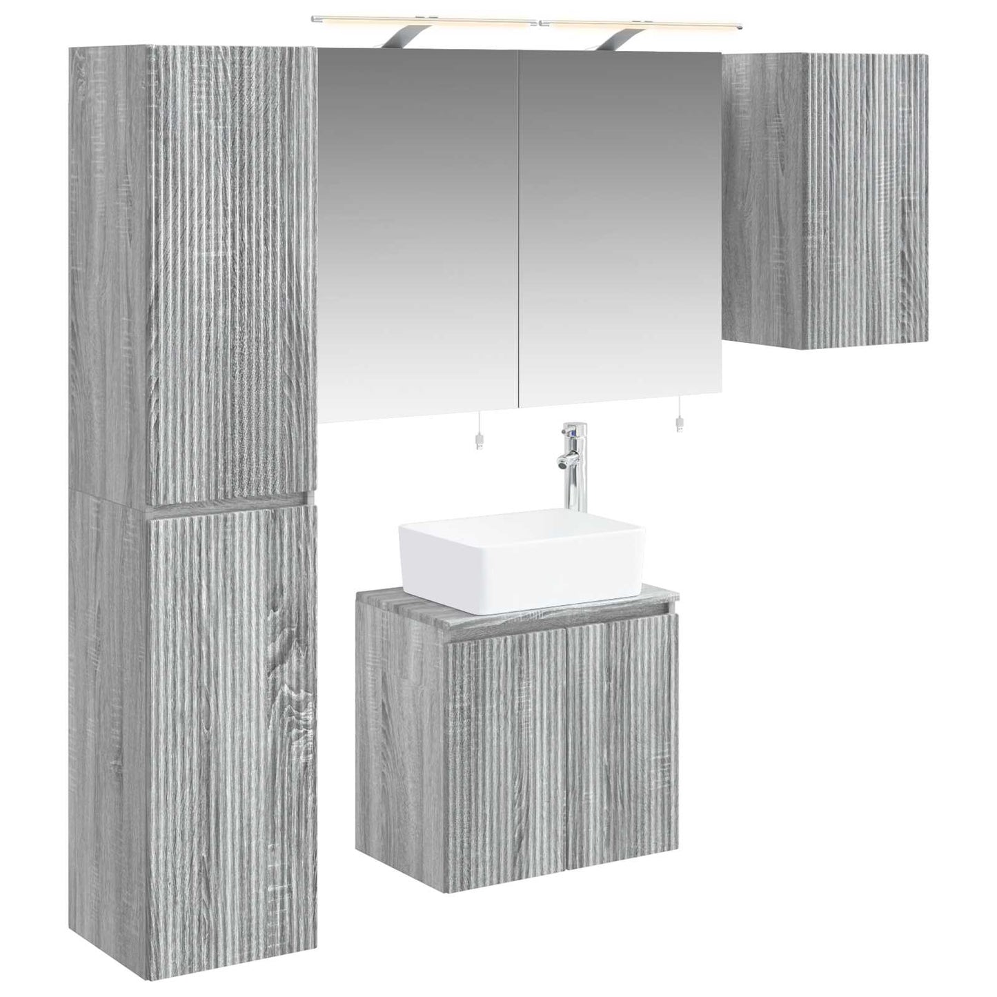 Bathroom Cabinet Set 5 pcs Grey Sonoma 50 x 14.5 x 70 cm