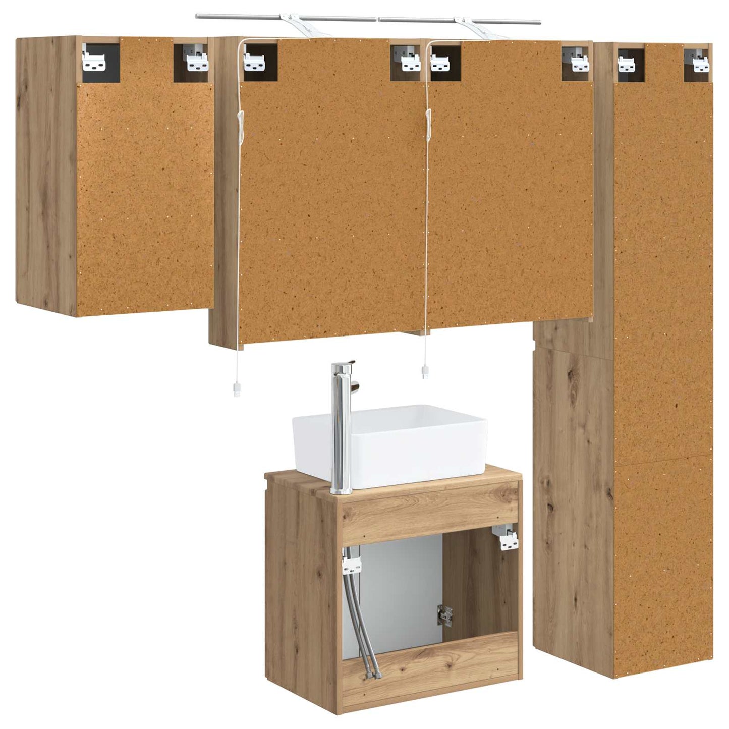 Bathroom Cabinet Set 5 pcs Artisan Oak 50 x 14.5 x 70 cm