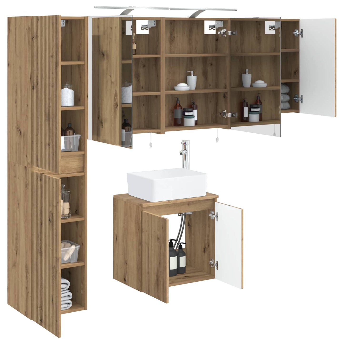 Bathroom Cabinet Set 5 pcs Artisan Oak 50 x 14.5 x 70 cm