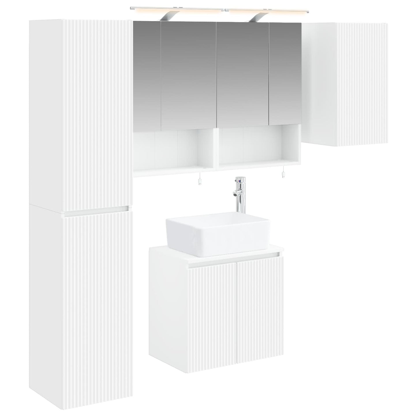 Bathroom Cabinet Set 5 pcs White 50 x 14.5 x 70 cm