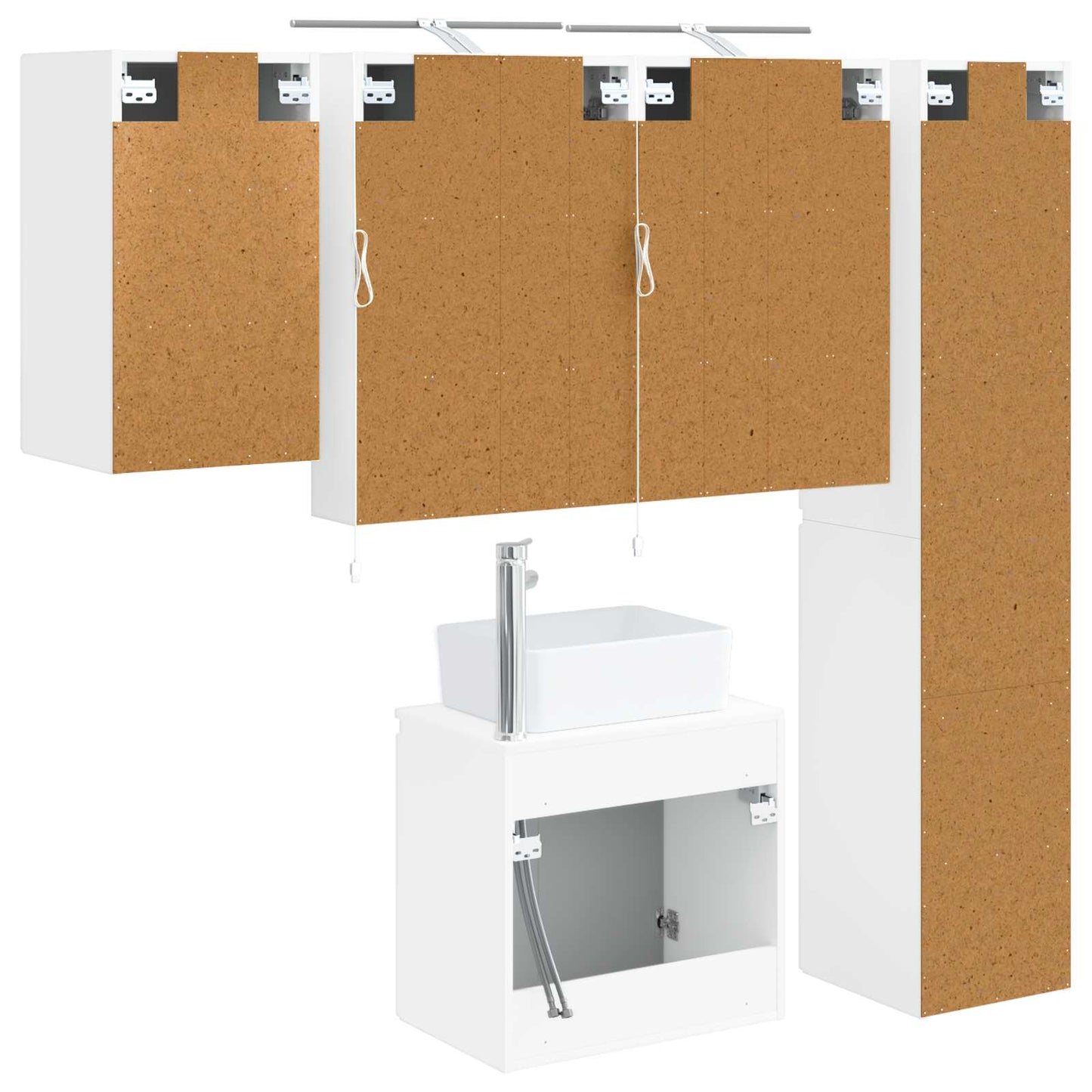 Bathroom Cabinet Set 5 pcs White 50 x 14.5 x 70 cm
