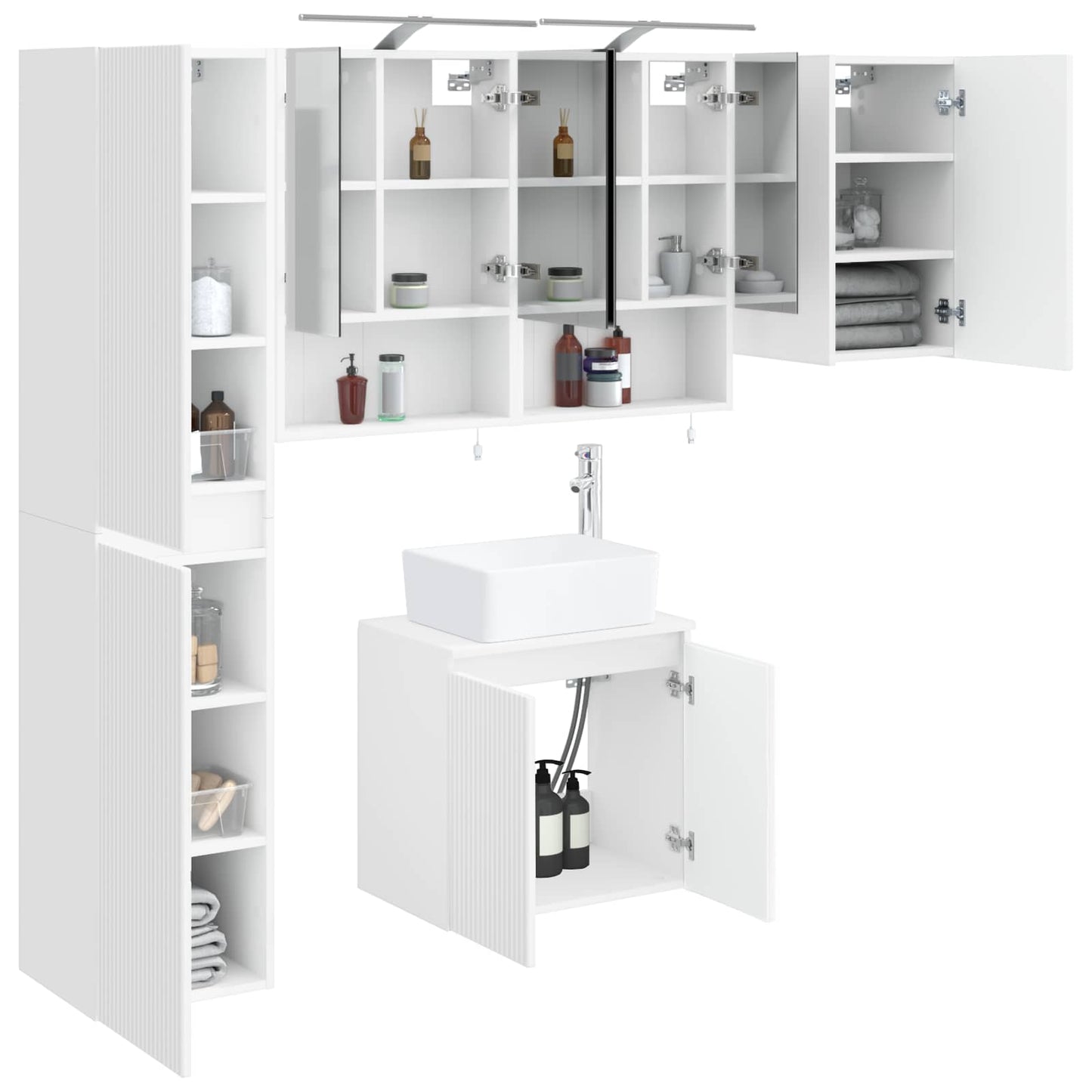 Bathroom Cabinet Set 5 pcs White 50 x 14.5 x 70 cm