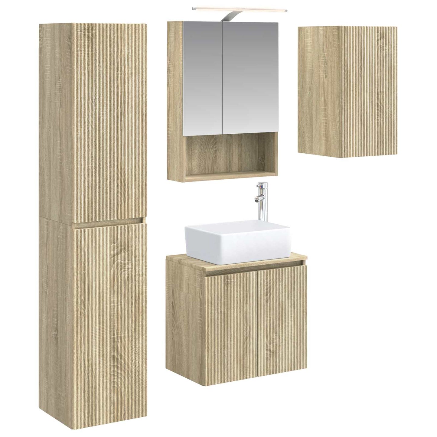 Bathroom Cabinet Set 5 pcs Sonoma Oak 50 x 14.5 x 70 cm