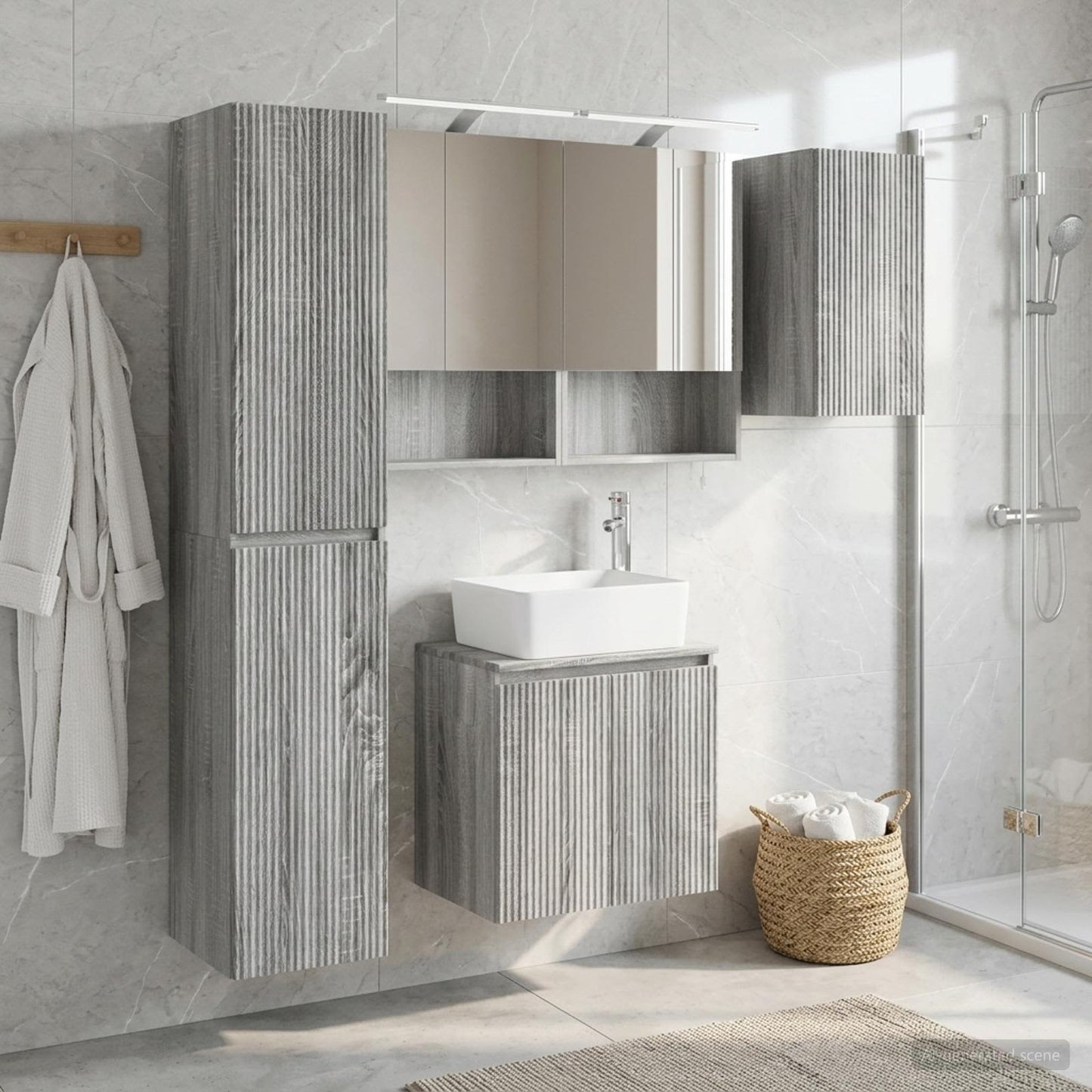 Bathroom Cabinet Set 5 pcs Grey Sonoma 50 x 14.5 x 70 cm