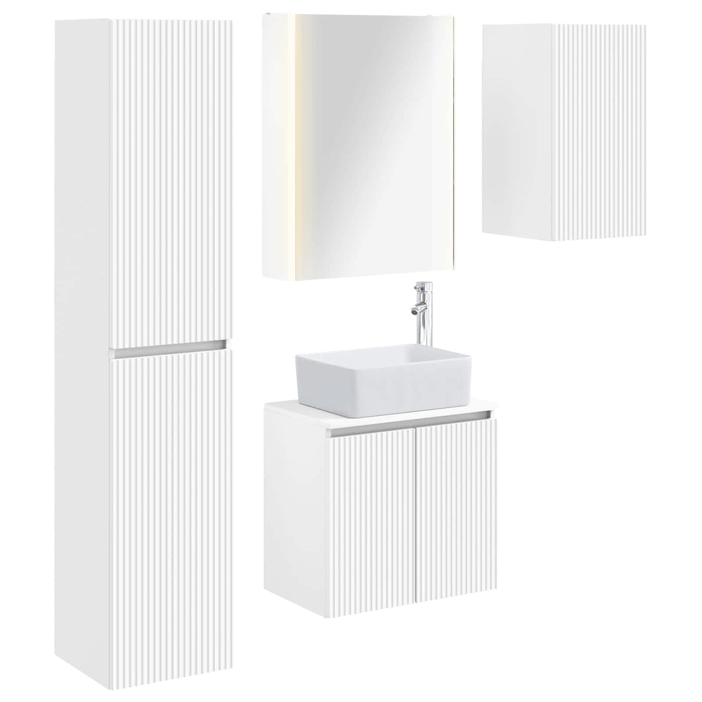 Bathroom Cabinet Set 5 pcs White 53 x 15.5 x 70 cm